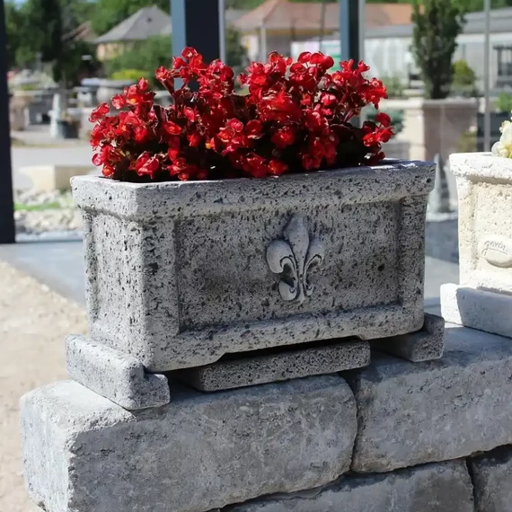   FIRENZE 45 kültéri kő virágláda (lábak nélkül)