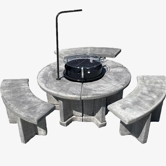 INNOVA 120 ALACSONY kerek kő grillező 3 db paddal