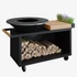Kép 1/4 - OFYR ISLAND BLACK 100-100 PRO TEAK WOOD - fatárolóval és vágódeszkával (gurulós)