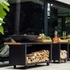 Kép 3/4 - OFYR ISLAND BLACK 100-100 PRO TEAK WOOD - fatárolóval és vágódeszkával (gurulós)