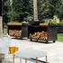 Kép 4/4 - OFYR ISLAND BLACK 100-100 PRO TEAK WOOD - fatárolóval és vágódeszkával (gurulós)