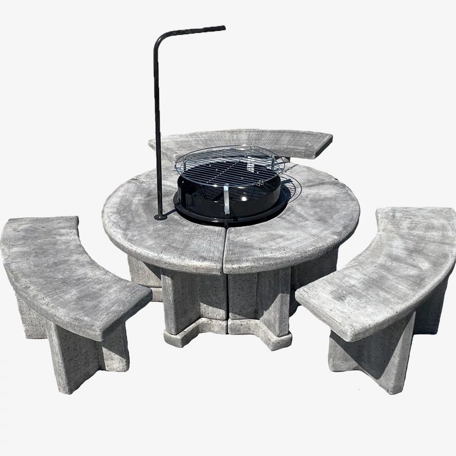 INNOVA 120 ALACSONY kerek kő grillező 3 db paddal